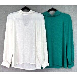 Vintage 80's Miss Sophisticates by Pendleton High Neck Long Sleeve Blouse Lot